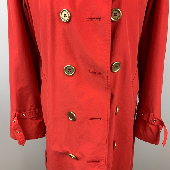Isaac Mizrahi Live red trench coat, size small - Picture 4 of 11